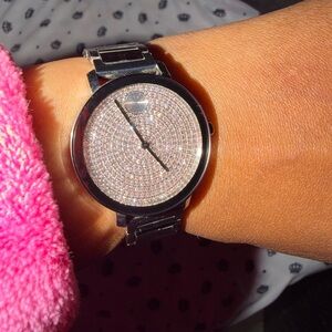 Movado Silver Women's Watch with Crystal Dial